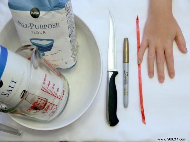 How to make children s handprints with salt dough