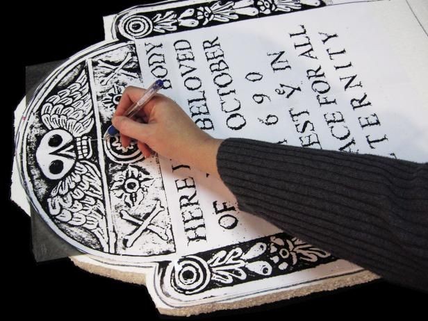 How to Make Styrofoam Tombstones for Halloween