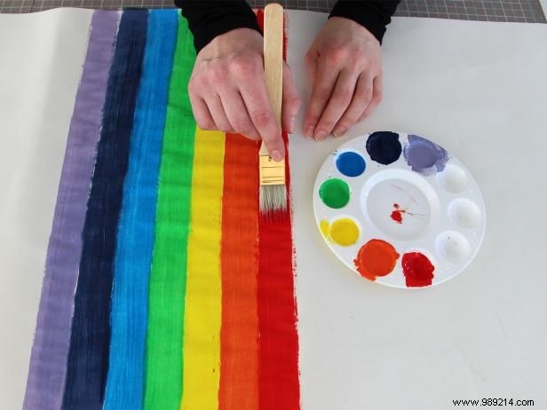 How to Paint a Rainbow Table Runner for St. Patrick s Day