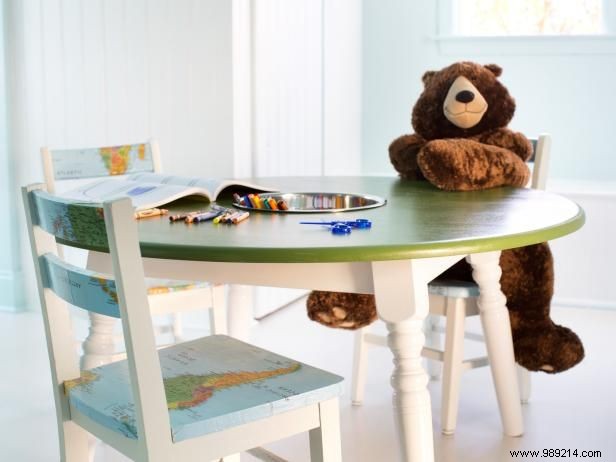 How to repurpose a dining room table into an activity table for kids