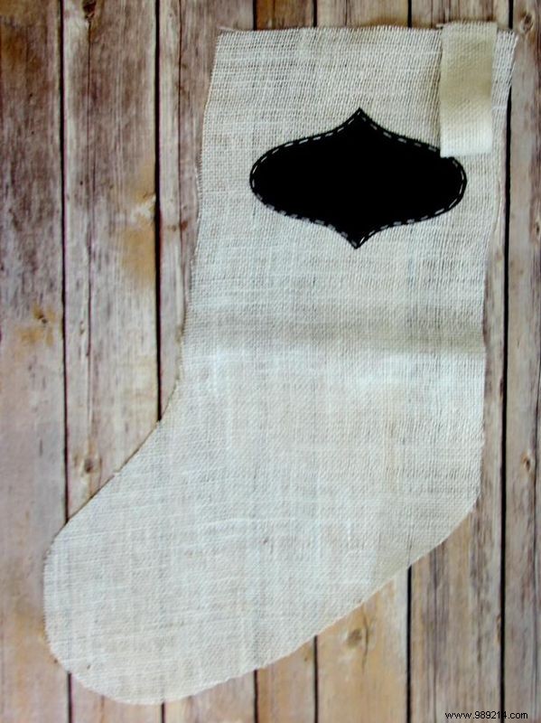 How to Sew a Burlap and Chalkboard Christmas Stocking