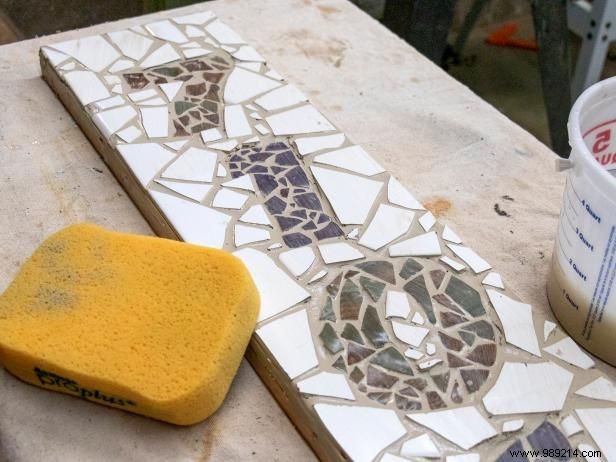 How to turn broken dishes into mosaic house numbers