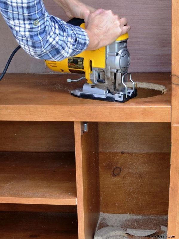 How to turn an old entertainment center into a play kitchen