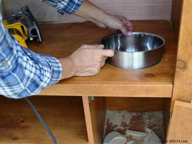 How to turn an old entertainment center into a play kitchen