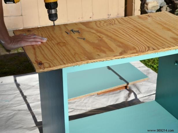 How to turn old furniture into a kids workbench