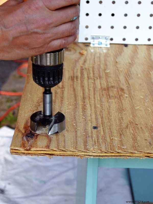 How to turn old furniture into a kids workbench