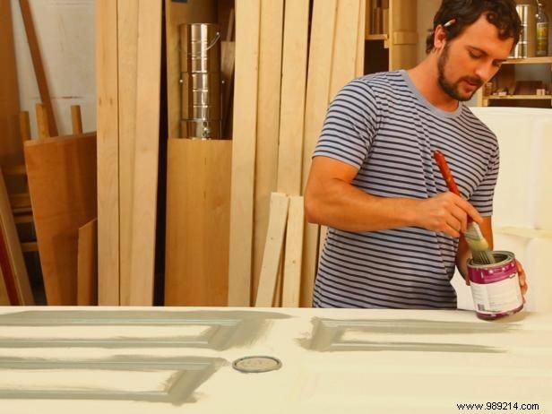 Make a French country headboard out of old doors