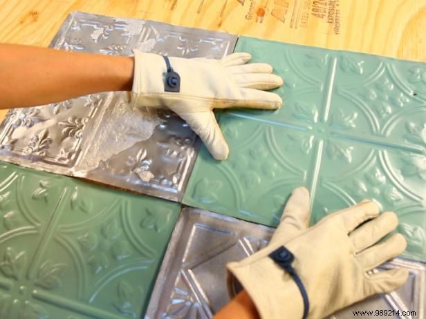 Make a Quilted Headboard With Tin Tiles