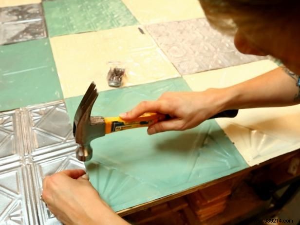 Make a Quilted Headboard With Tin Tiles