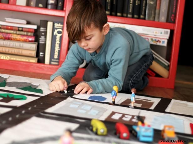 Make a seamless play mat from drop cloth