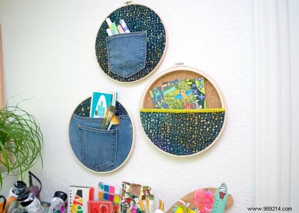 Elegant DIY Storage Solution Embroidery Hoop Wall Pockets