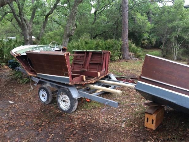 Upcycle a wooden boat into banquette seats