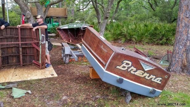 Upcycle a wooden boat into banquette seats