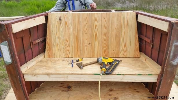 Upcycle a wooden boat into banquette seats