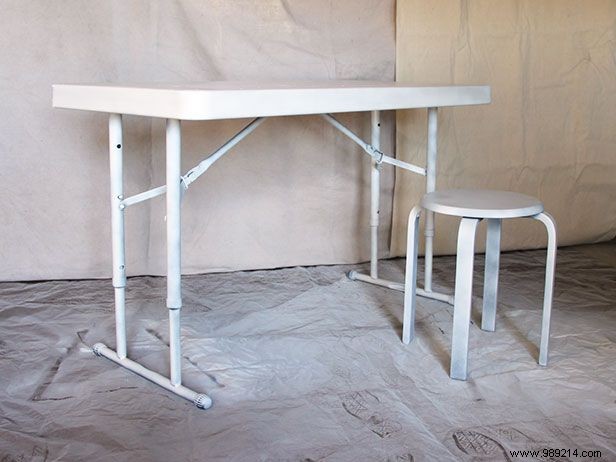 Upcycle a plastic folding table into a stylish desk