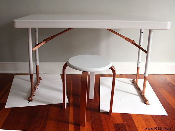 Upcycle a plastic folding table into a stylish desk