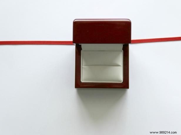 Turn an engagement/wedding ring box into a Christmas ornament